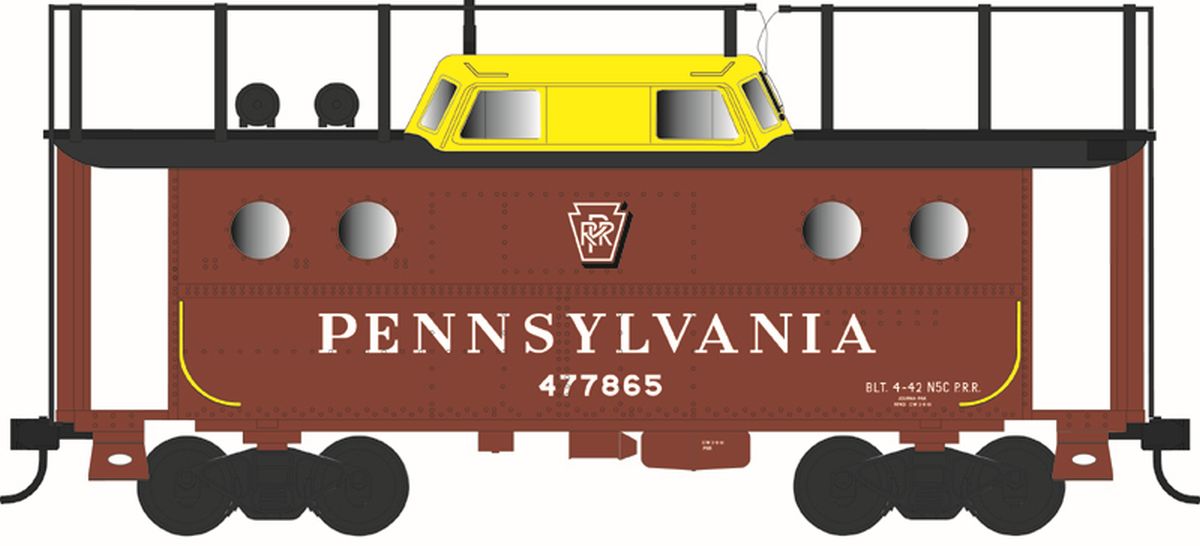 HO N-5C Caboose PRR #477865/Shadow Keystone w/Trainphone Rpk