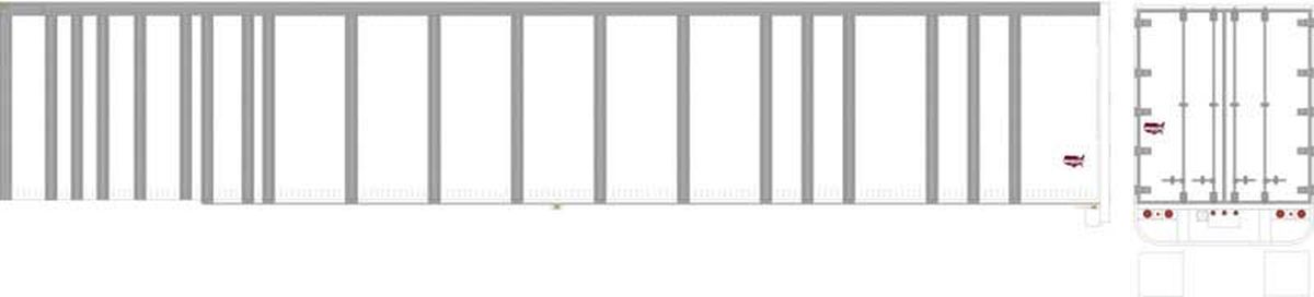 HO 53' Platewall Highway Trailer Undecorated White Body