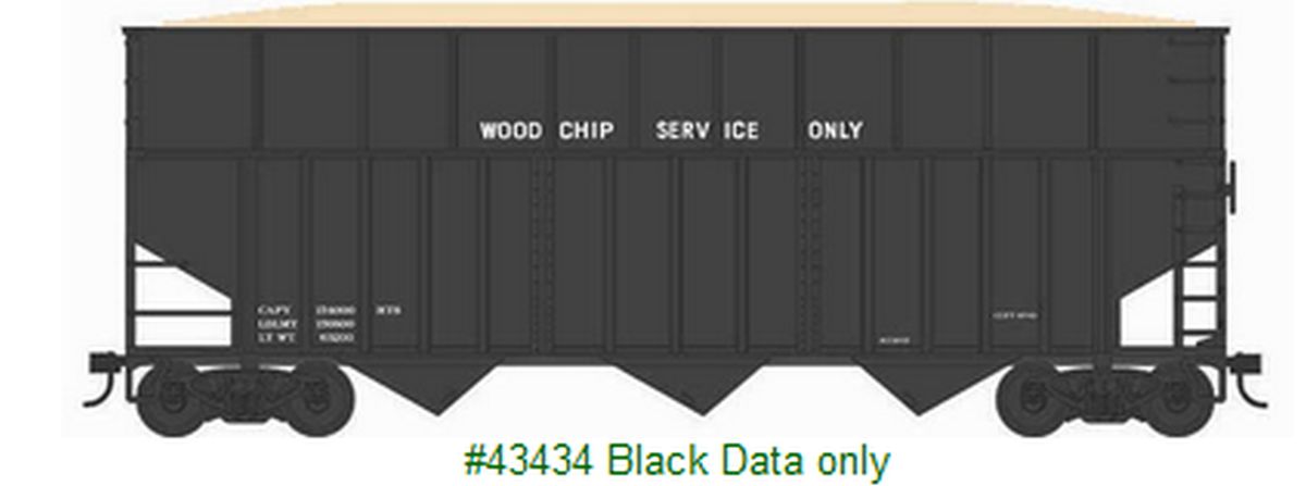 HO Wood Chip Hopper Black Data only
