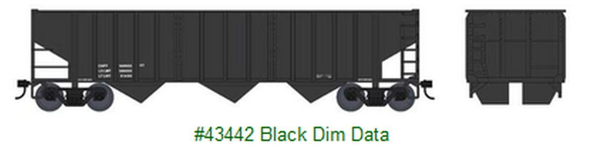 HO 70T 3-Bay Hopper Black Dim Data