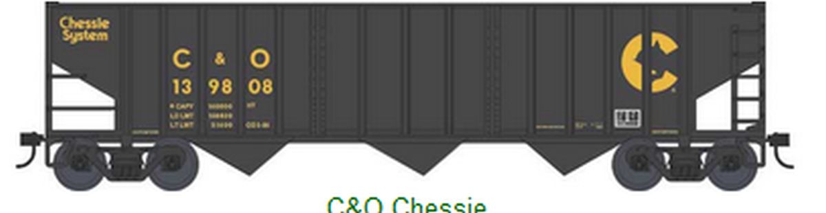 HO 70T 3-Bay Hopper C&O Chessie #139825