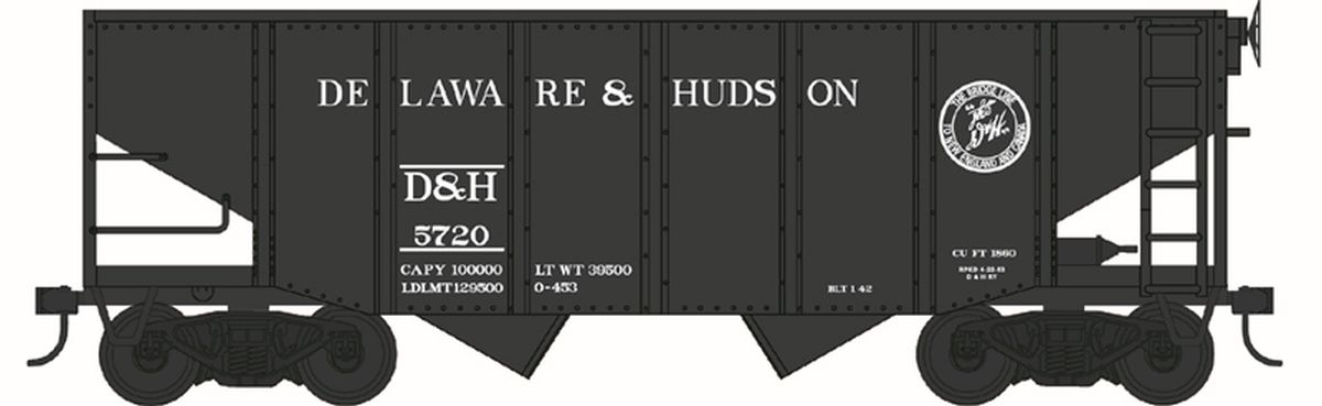 HO 55 Ton Fishbelly Hopper D&H Rd #5770
