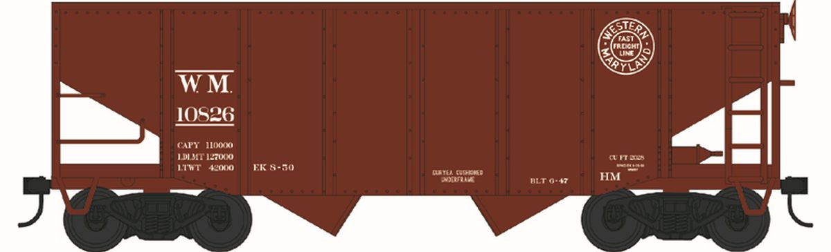 HO 55 Ton Fishbelly Hopper WM - Circle Rd #10828