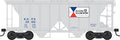 HO 70 Ton 2 Bay Covered Hopper ALCO Aluminum Road #25107