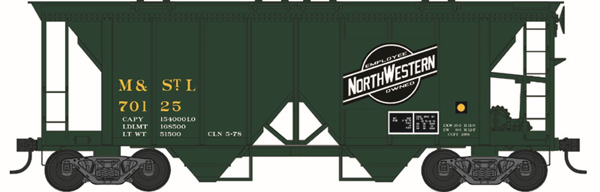 HO 70 Ton 2 Bay Covered Hopper Minneapolis & St. Louis Road