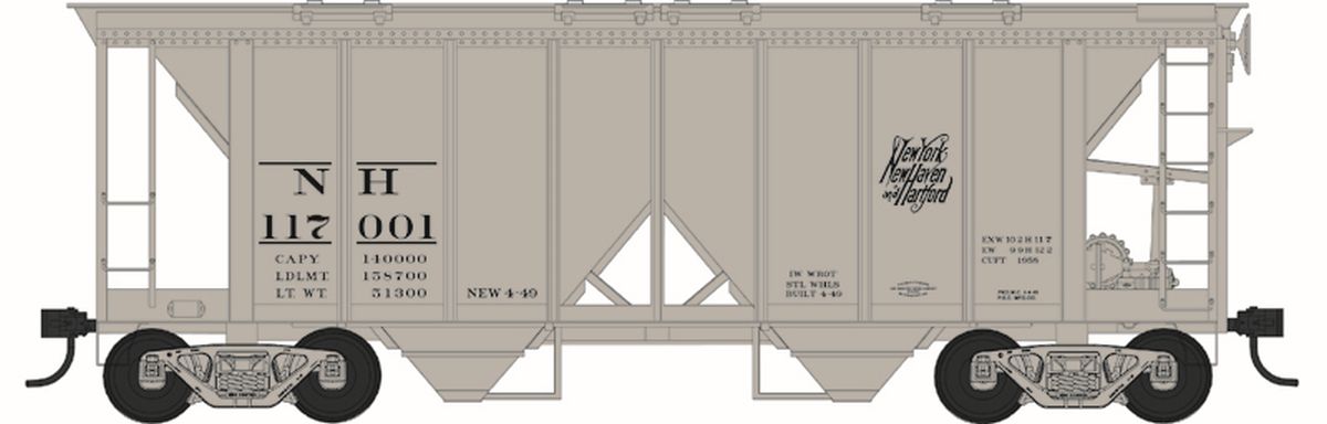 HO 70 Ton 2 Bay Covered Hopper NH Road #117012
