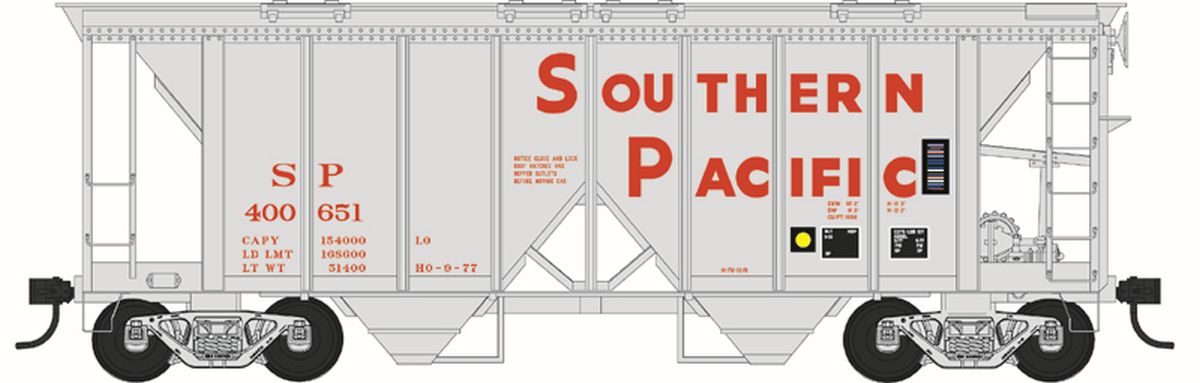 HO 70 Ton 2 Bay Covered Hopper SP Road #400679