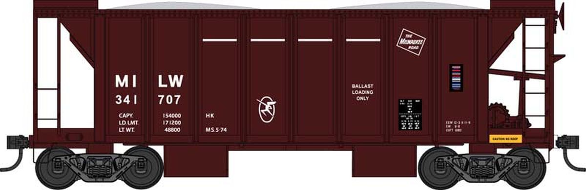 HO 70 Ton Ballast Car Milw.Rd. #341739