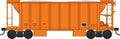 HO 70 Ton Ballast Car Dim Data Closed Side Orange