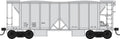HO 70 Ton Ballast Car Dim Data Open Side Gray