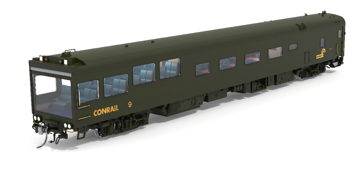 HO CR Track Inspection Car #9 Green & Yellow 1997-1999