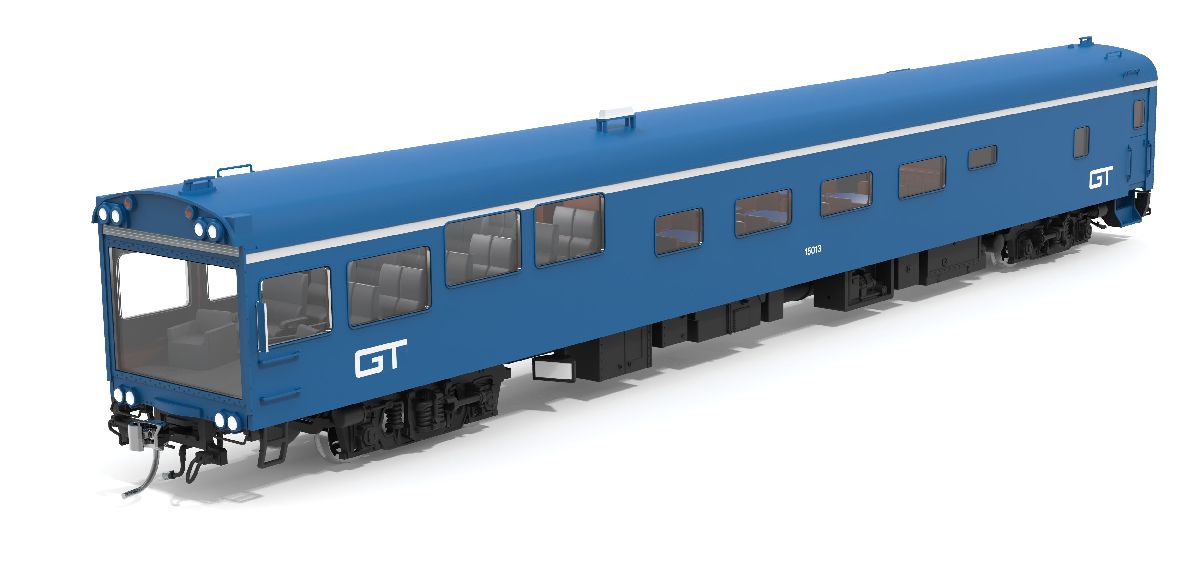 HO GTW Track Inspection Car Blue & White
