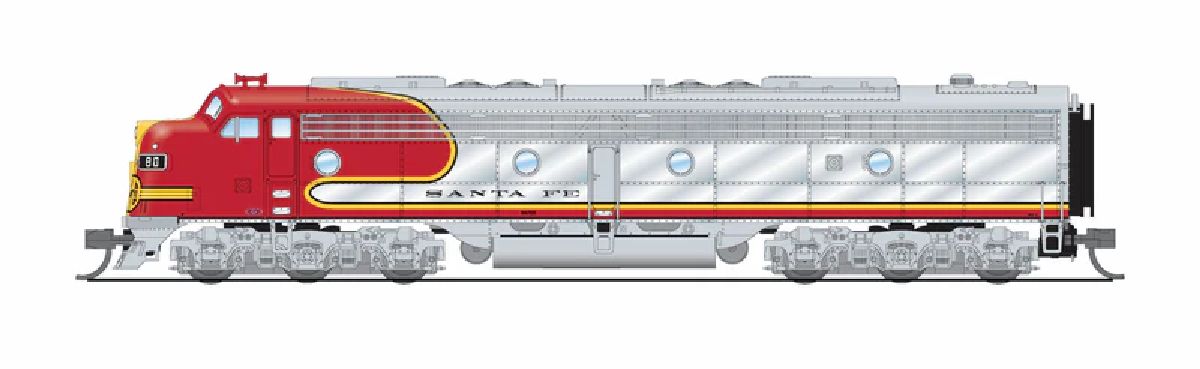 N EMD E8A ATSF 86L 1950's Appearance No-Sound / DCC-Ready