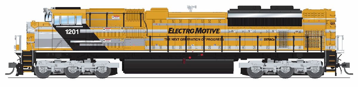 HO EMD SD70ACe EMD Demo 1201 Yellow Progress Rail P4