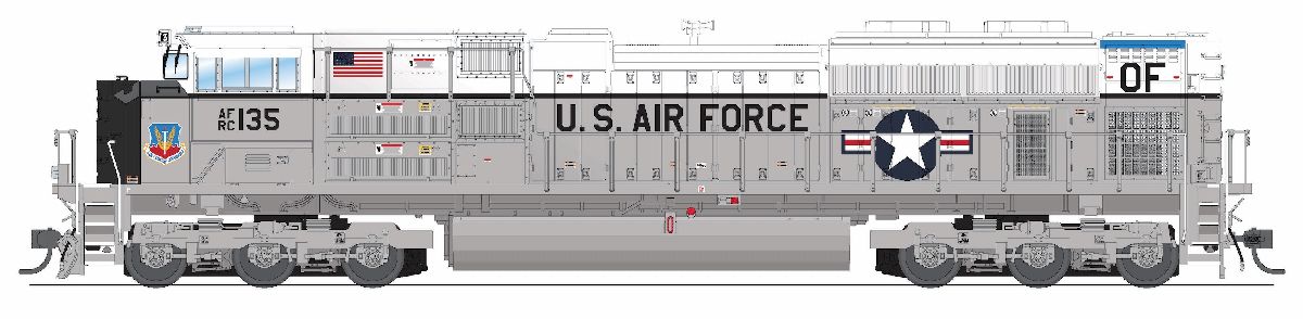 HO EMD SD70ACe US Air Force #135 Fantasy Paint No-Sound DCC-