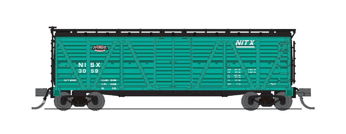 N 40' Wood Stock Car NYC 3059 Jade Green Cattle Sounds