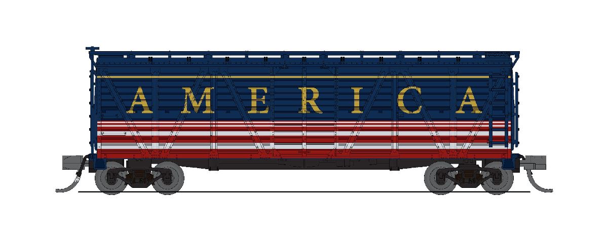 N 40' Wood Stock Car Independence Day No Sound 2-pack