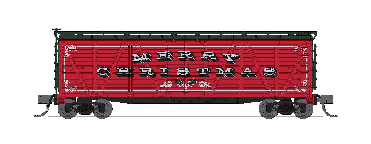 N 40' Wood Stock Car Merry Christmas No Sound 2-pack