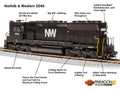 HO P4 SD45 Diesel N&W #1803/blk&wht DC/DCC Sound