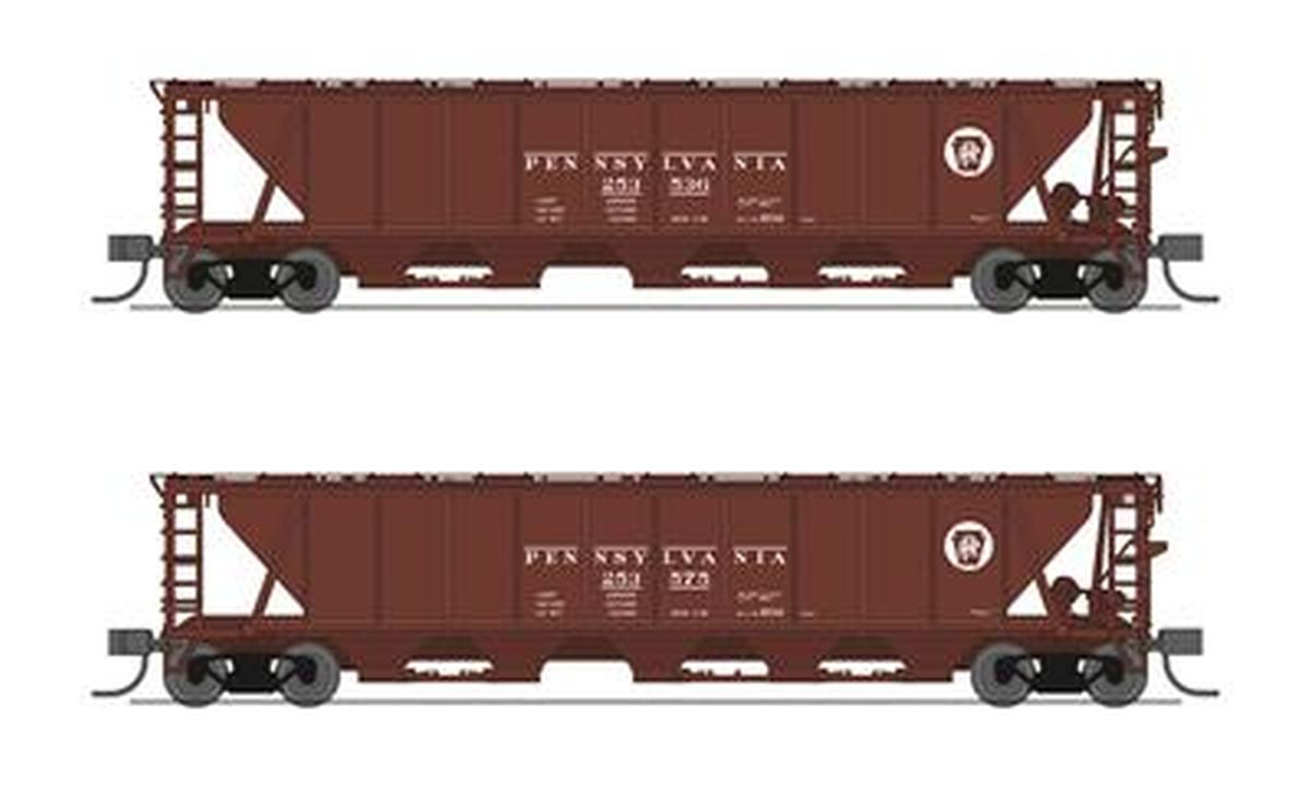 N H32 Covered Hopper 2pk A PRR/Red w/White Circle Keystone