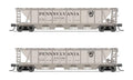 N H32 Covered Hopper 2pk A PRR/Gray w/Black Shadow Keystone