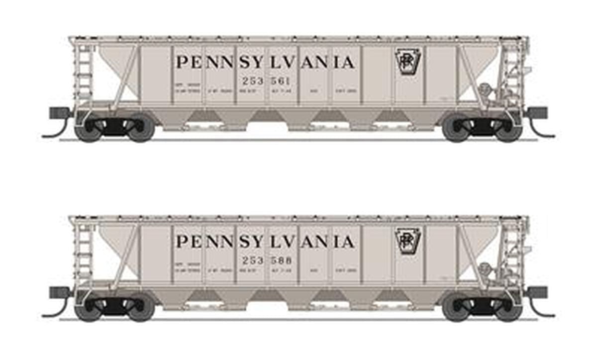 N H32 Covered Hopper 2pk B PRR/Gray w/Black Shadow Keystone