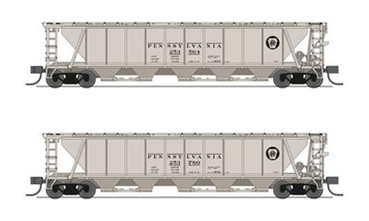 N H32 Covered Hopper 2pk PRR/Gray PRR & Black Keyst