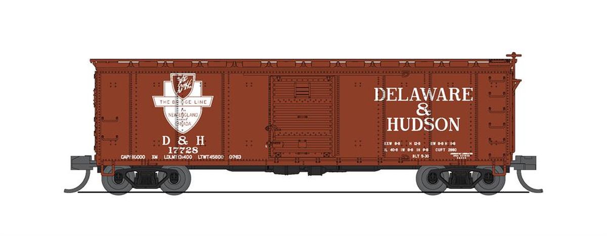 N USRA 40' Steel Boxcar 2pk D&H