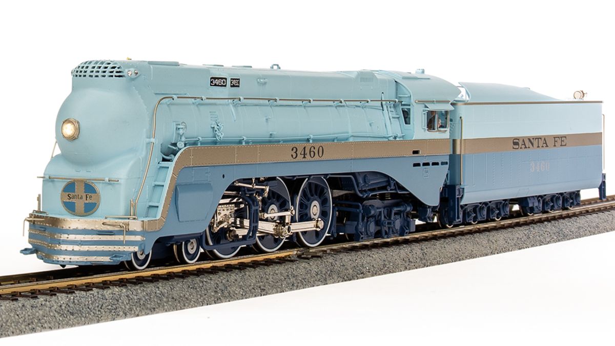 HO HY SF Blue Goose Steam Loco w/ #3460 on Tender DC/DCC Sou
