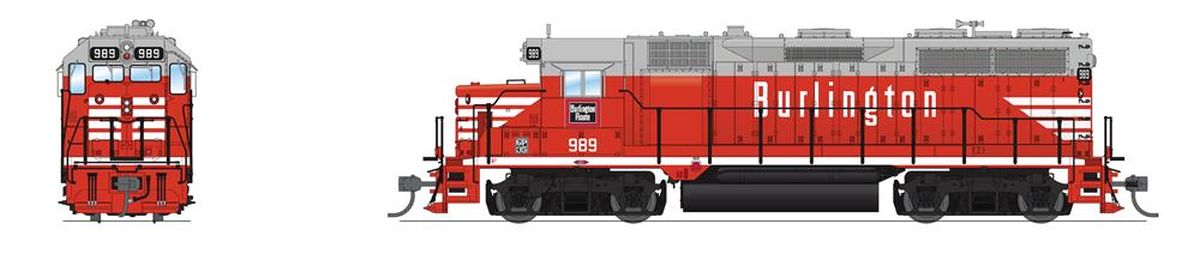 HO P4 GP35 Diesel CB&Q #992/Chinese Red DC/DCC Sound