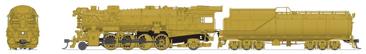 HO HY C&O K-2 Mikado Steam Loco #Unlttrd Brass Paint w/16-VC