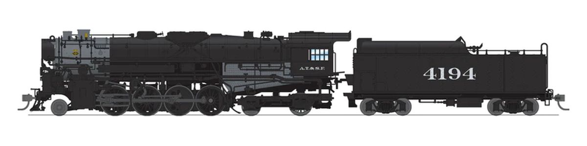 HO SF 2-8-4 Berkshire Steam Loco #4196/Disk Drivers DCC Read