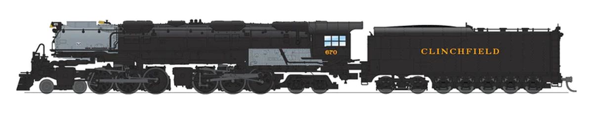 N Clinchfield 4-6-6-4 Challenger Steam Loco #670 DCC Ready