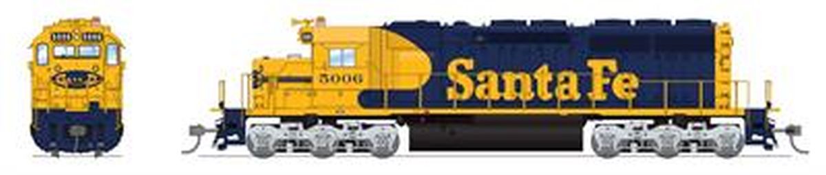 HO SD40-2 Diesel SF #5010/Yellow Warbonnet DCC Ready