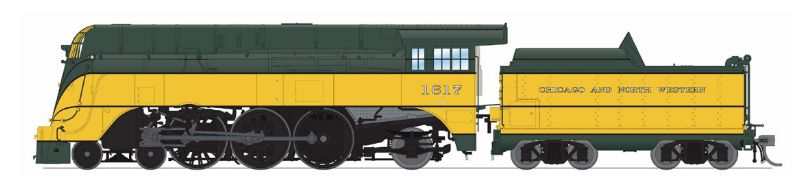HO HY C&NW 4-6-2 Yellow Jacket #1617/1942 Scheme DC/DCC Soun