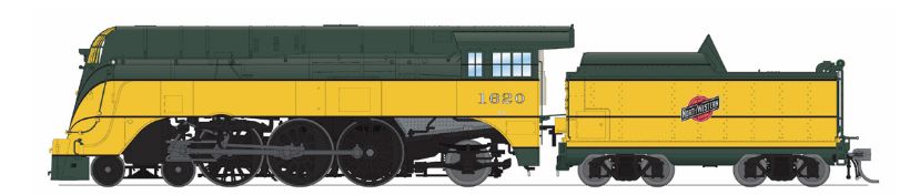 HO HY C&NW 4-6-2 Yellow Jacket #1620/1944 Scheme DC/DCC Soun
