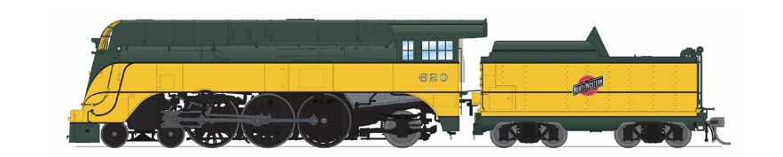 HO HY C&NW 4-6-2 Yellow Jacket #617/1952 Scheme DCC Ready
