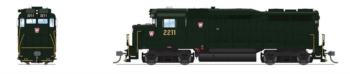 HO GP30 Diesel PRR #2214/grn w/Red Keystone DCC Ready