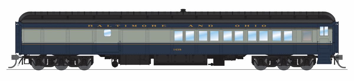 HO B&O Heavyweight 5-Car Passenger Set Blue & Gray Scheme HO
