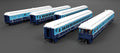 HO Holiday-themed Heavyweight 5-Car Passenger Set Blue & Whi