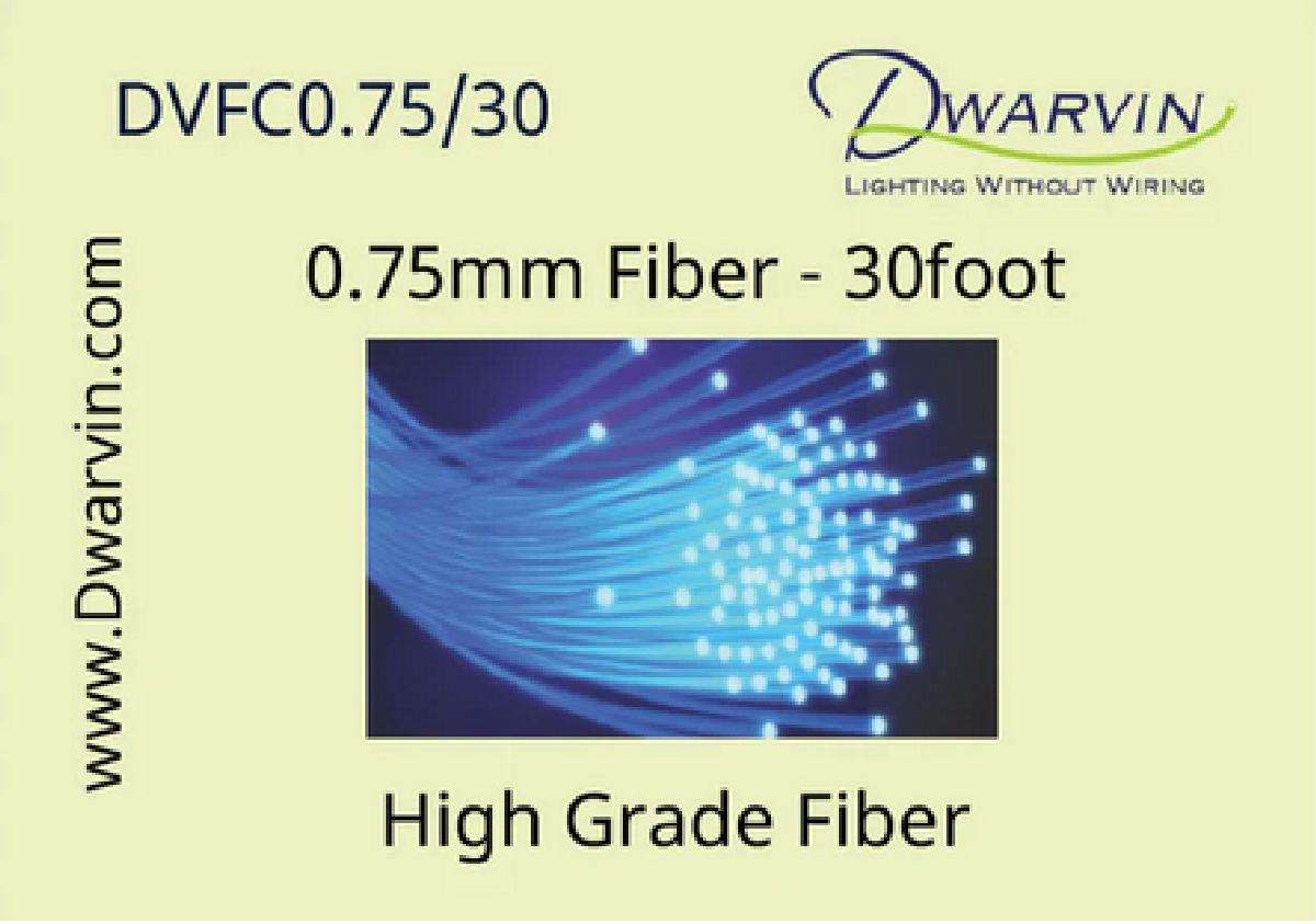 DVFC0.75/30 30ft 0.75mm End Glow Fiber Optic Cable
