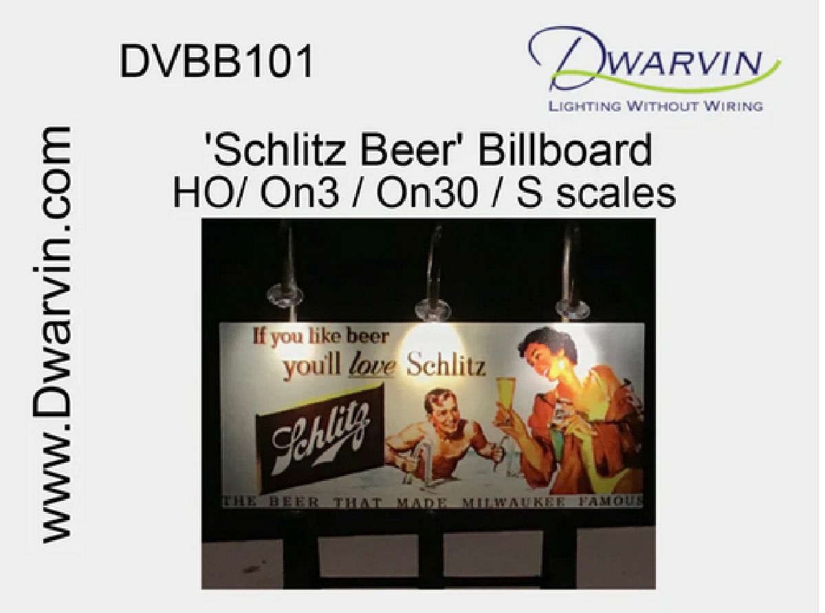 DVBB101-FP HO Unassembled Fiber-Lit Schlitz Beer Billboard