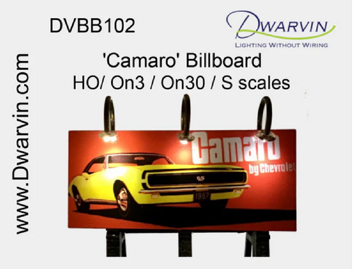 DVBB102-FP HO Fiber-Lit Unassembled Camaro Billboard