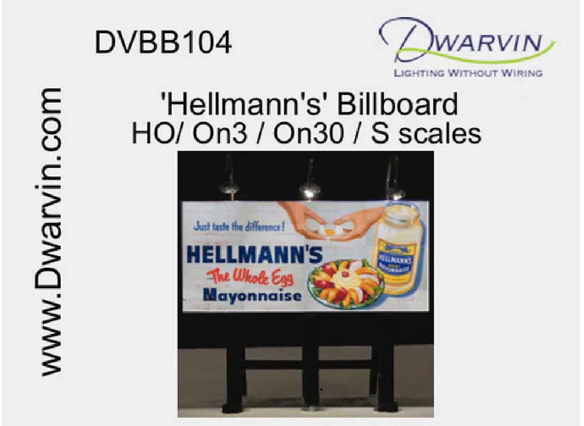 DVBB104-FA HO Assembled Fiber-Lit Hellmann's Billboard