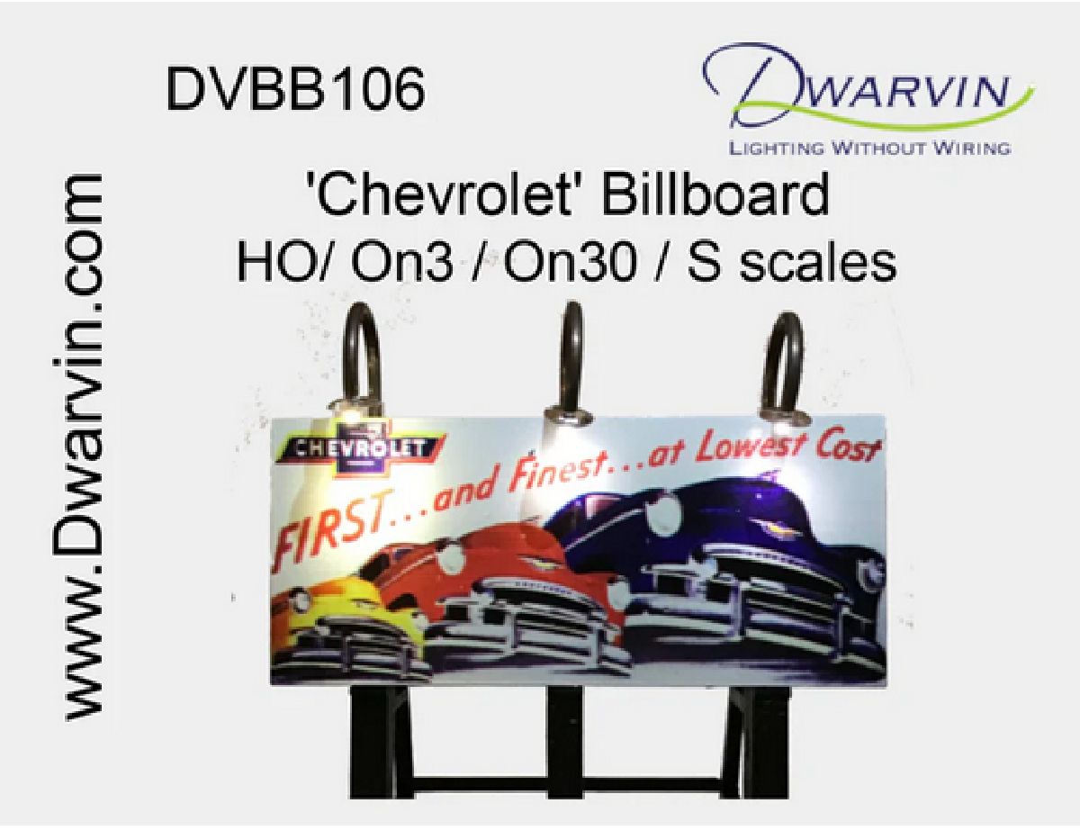 DVBB106-FA HO Assembled Fiber-Lit Chevrolet Billboard