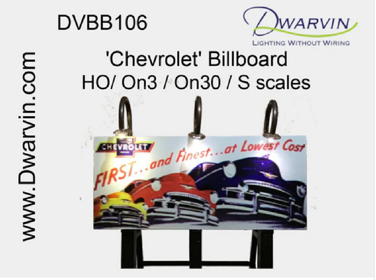 DVBB106-FP HO Unassembled Fiber-Lit Chevrolet Billboard