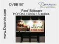 DVBB107-FA HO Assembled Fiber-Lit Ford Billboard