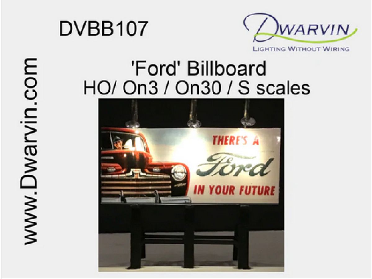 DVBB107-FP HO Unassembled Fiber-Lit Ford Billboard