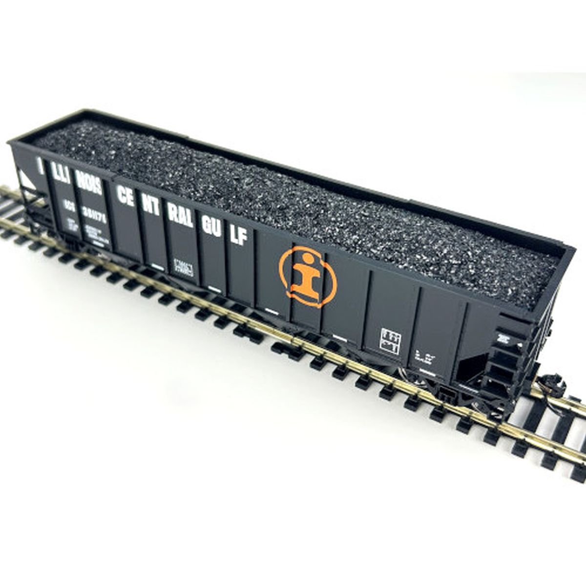 HO Real Coal Load Walthers Mailine 100 Ton 4 Bay Hopper