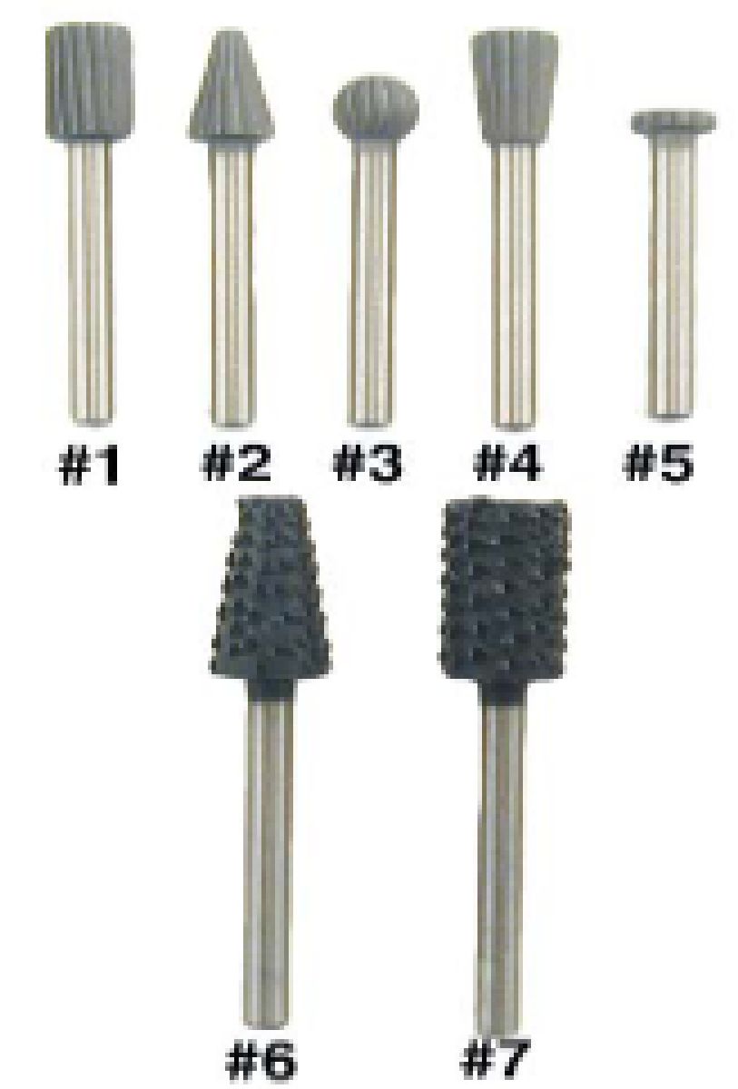 Rotary Rasp Cylinder 1/8in Shank Carded